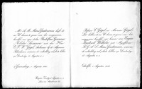 Huwelijksaankondiging R.G.A.S. MG en F.W. Gügel (1895)